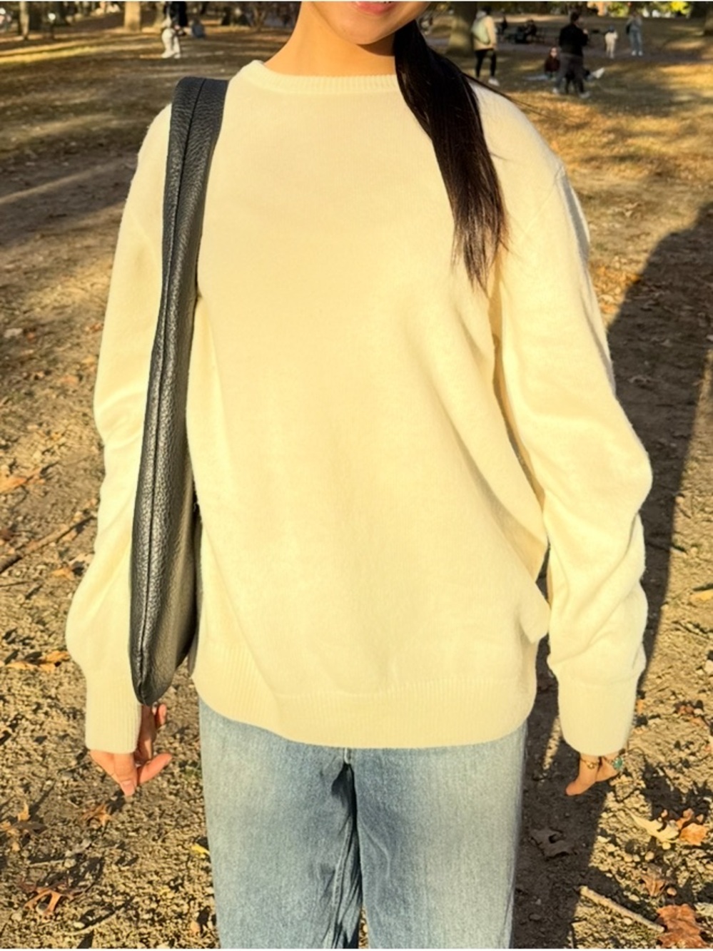 Brandy Melville Cream Crewneck Sweater - Minimal Knit